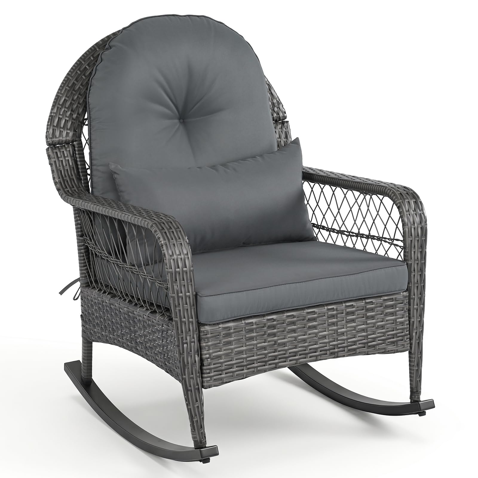 Tangkula Outdoor Wicker Rocking Chair for Porch(1/2)